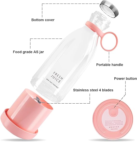 🥤 Mini Bottle | Portable 4-Blade | Smoothies & Shakes