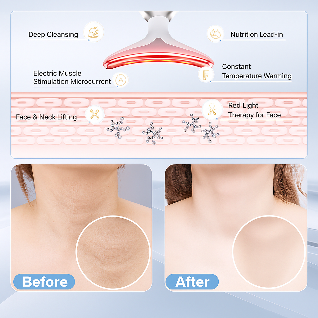 VIRALCART Anti-Aging LED Therapy Face Massager – Skin Care Device