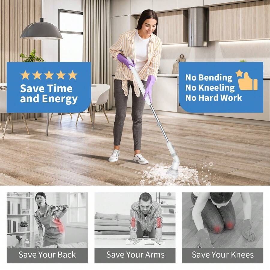 Electric Spin Scrubber - Cordless Cleaning Brus