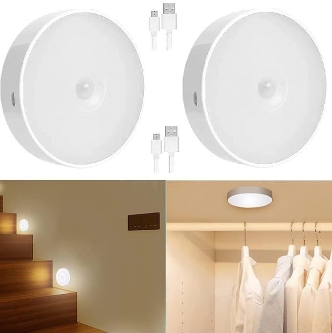 Motion Sensor Light For Home With USB Charging Wireless Self Adhesive LED Body