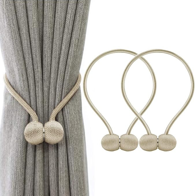 Magnetic Curtain Tiebacks, Binding Weaving Curtain Holder Clips Rope Holder