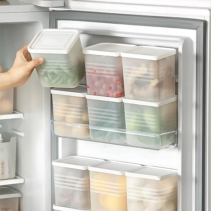 Fridge Storage Boxes (Pack of 6) Freezer & Refrigerator Organizer Containers Kitchen
