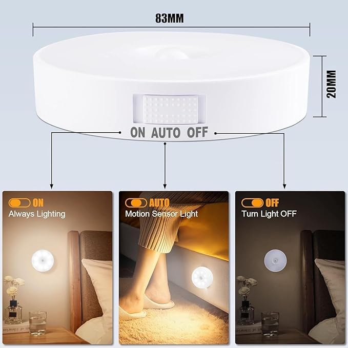 Motion Sensor Light For Home With USB Charging Wireless Self Adhesive LED Body