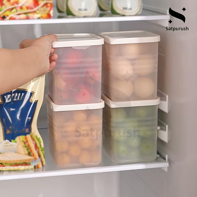 Fridge Storage Boxes (Pack of 6) Freezer & Refrigerator Organizer Containers Kitchen