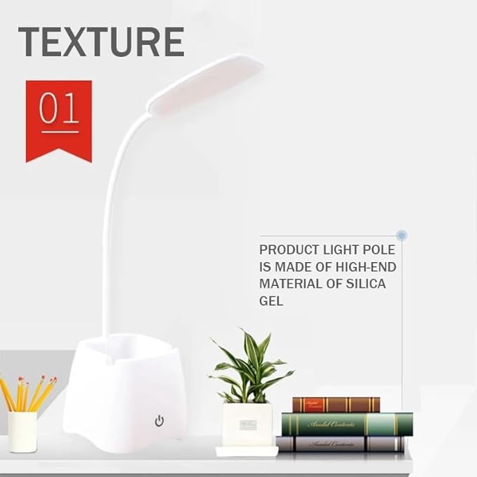 360° Flexible Rechargeable LED Desk Lamp with Pen & Phone