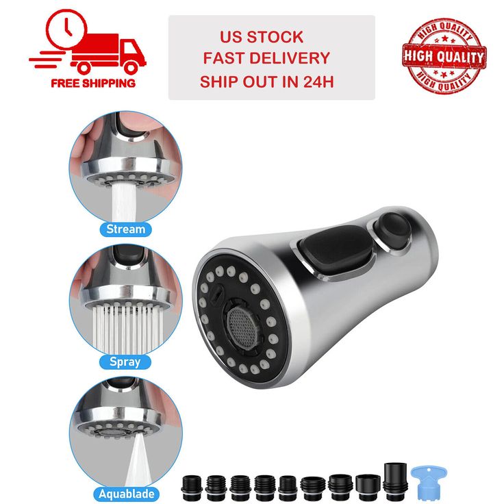360° Rotatable -3 Function Kitchen Faucet Spray Head
