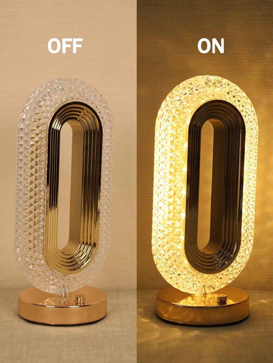 Crystal Diamond Table Lamp, Touch Control, 3 Way Dimmable, USB Rechargeable
