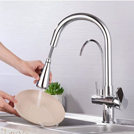 360° Rotatable -3 Function Kitchen Faucet Spray Head