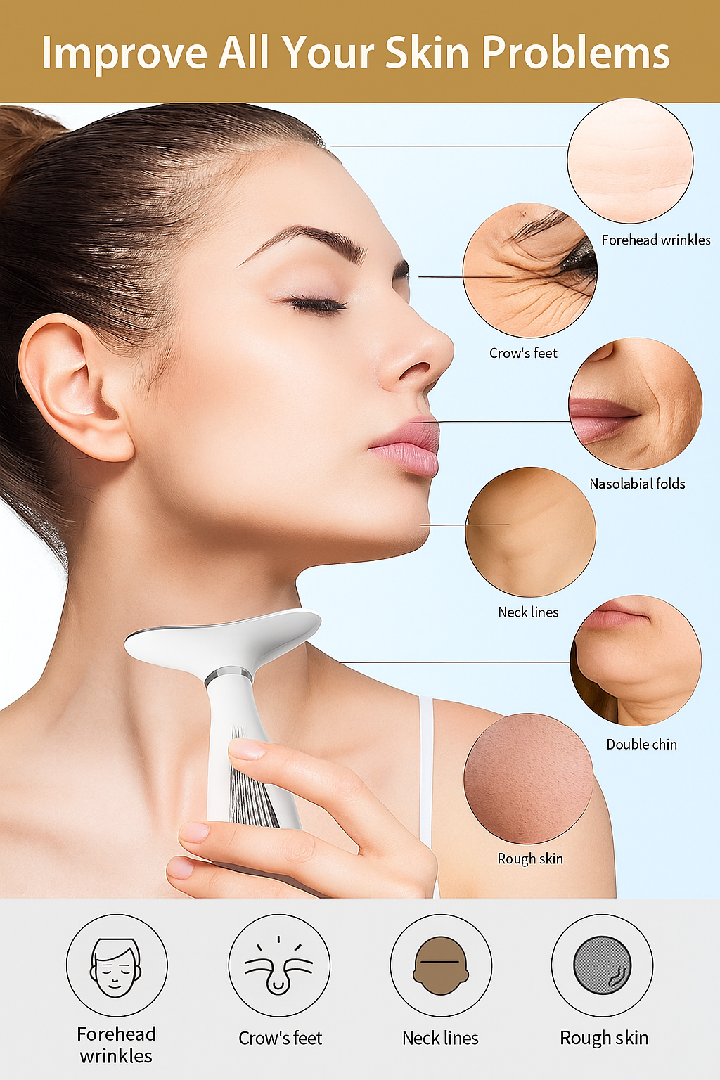 VIRALCART Anti-Aging LED Therapy Face Massager – Skin Care Device