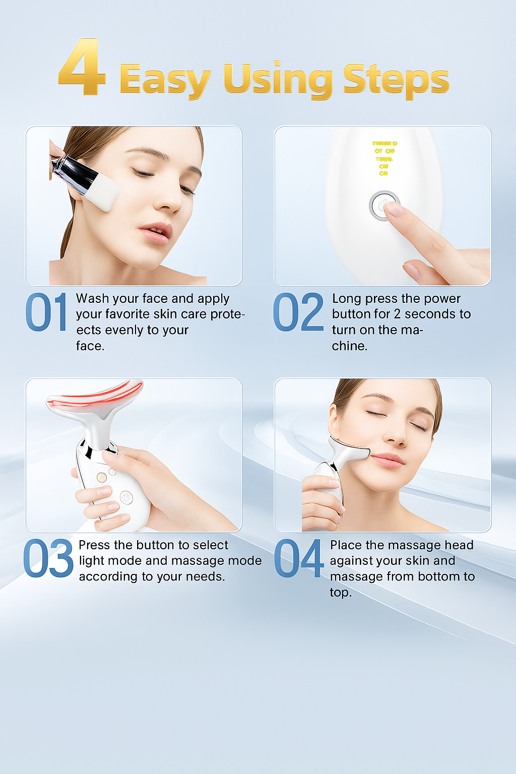 VIRALCART Anti-Aging LED Therapy Face Massager – Skin Care Device