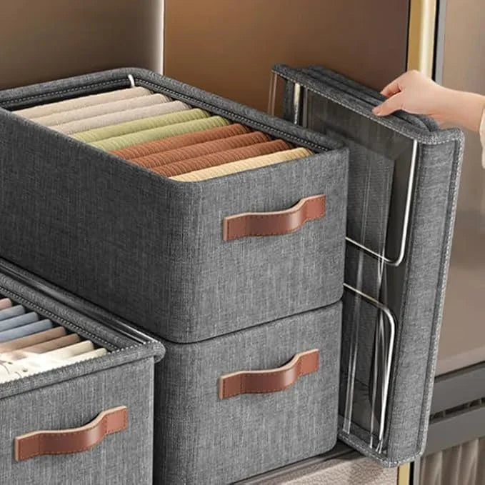 Non Woven Black 26L Large Capacity Wardrobe With Lid