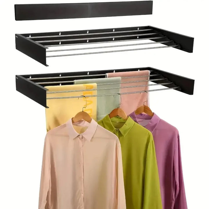 Black Wallmounted folding rack / Sleek